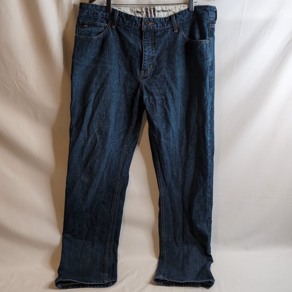 Tommy Hilfiger Classic Straight Men's Blue Denim Jeans Straight Leg, Size 38W/34